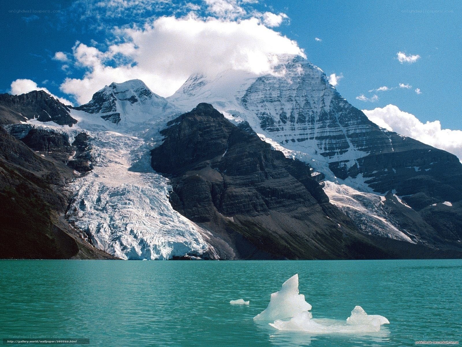 Glacier mountain lake landscape