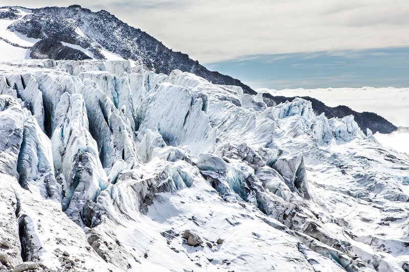 Glacier on a mountain peak
