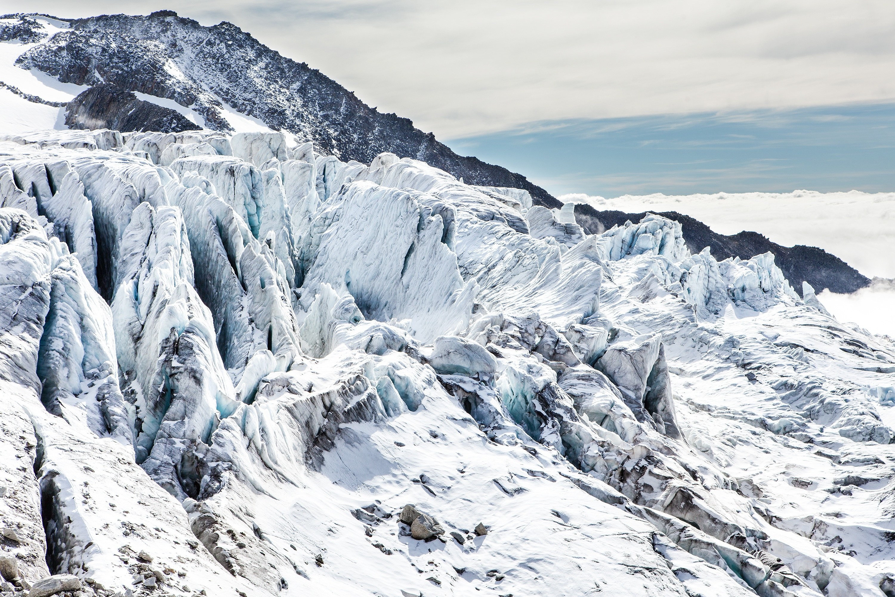 Glacier on a mountain peak