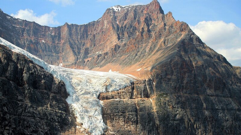 Glacier on a mountain slope