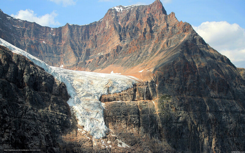Glacier on Mountain Slope — Blue