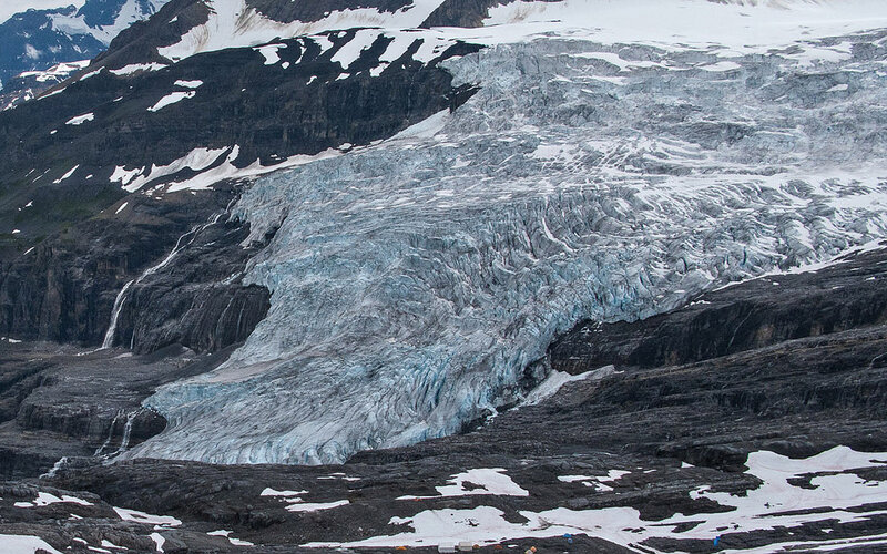 Glacier on Mountain Slope