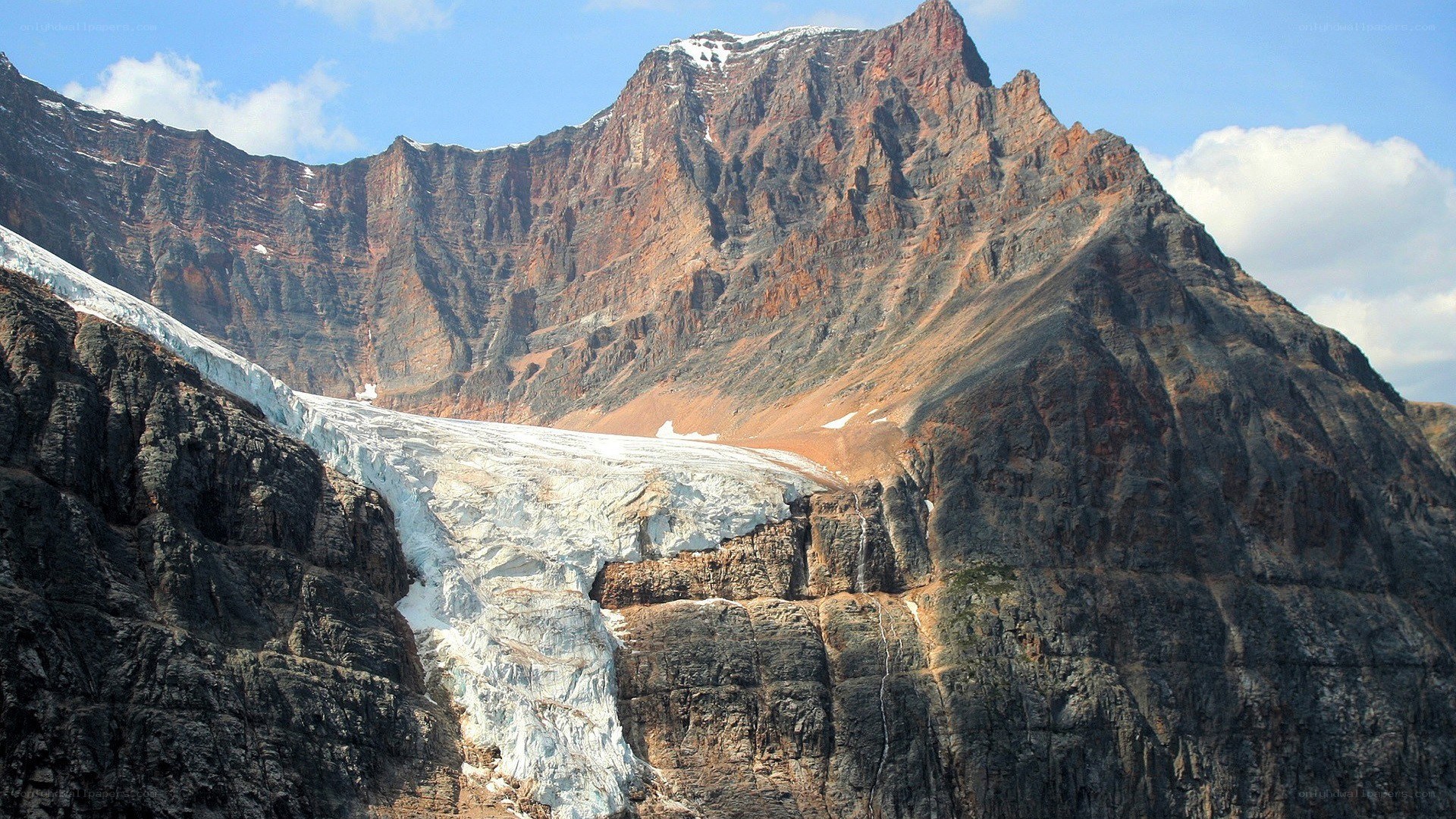 glacier on rocky mountain