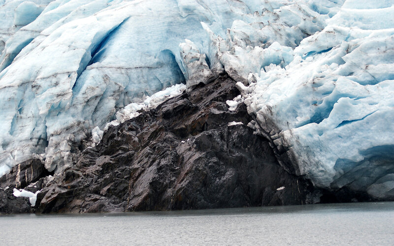 Glacier on Rocky Shore
