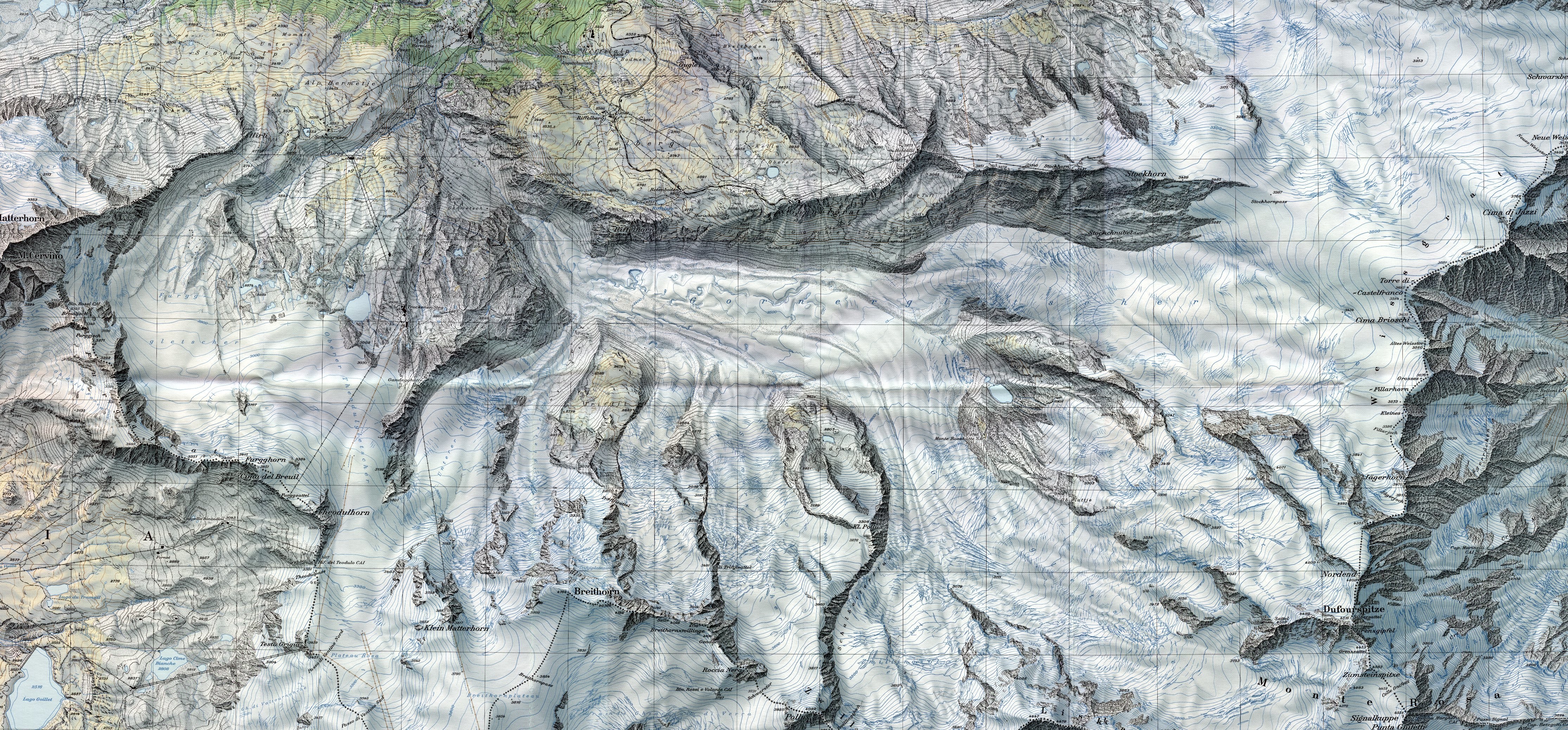 Glacier topographic map