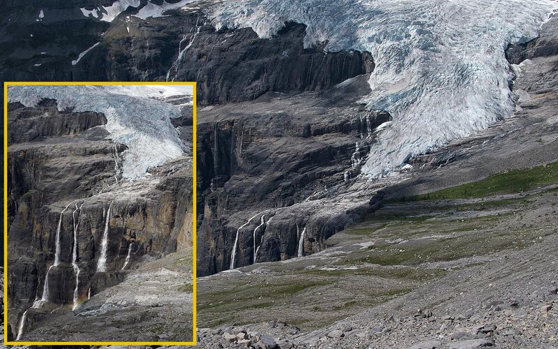 Glacier Waterfall — Gray