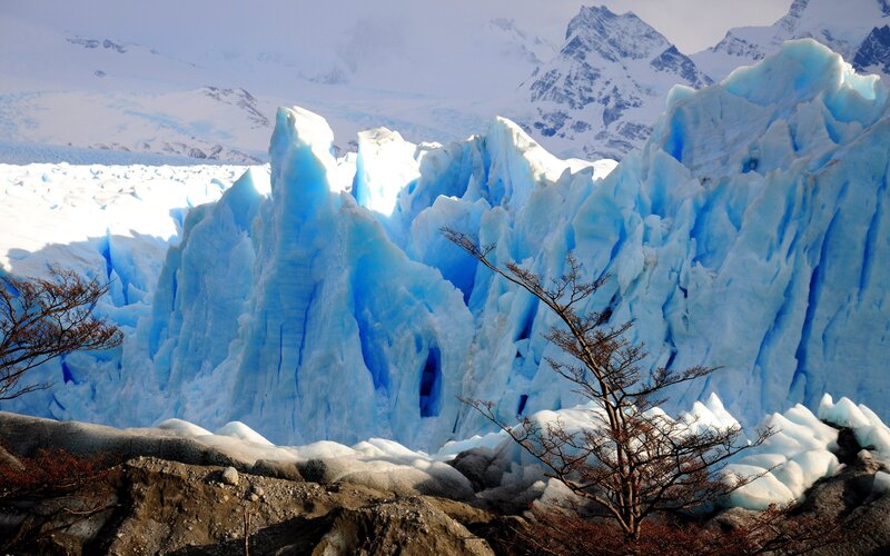 Glacier with Blue Ice — Dramatic, Winter