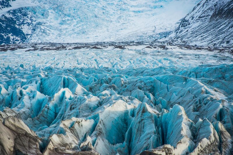Glacier with Crevasses — Blue