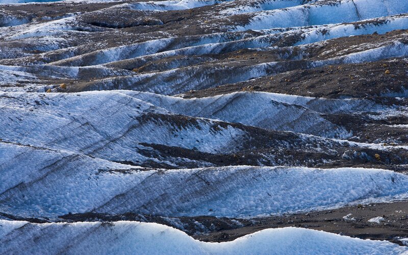 Glacier with debris layers