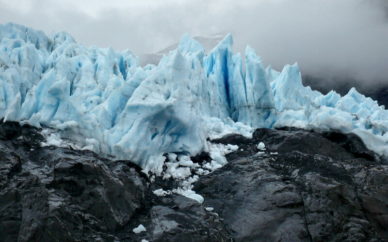 Glacier with Ice Formations — Blue