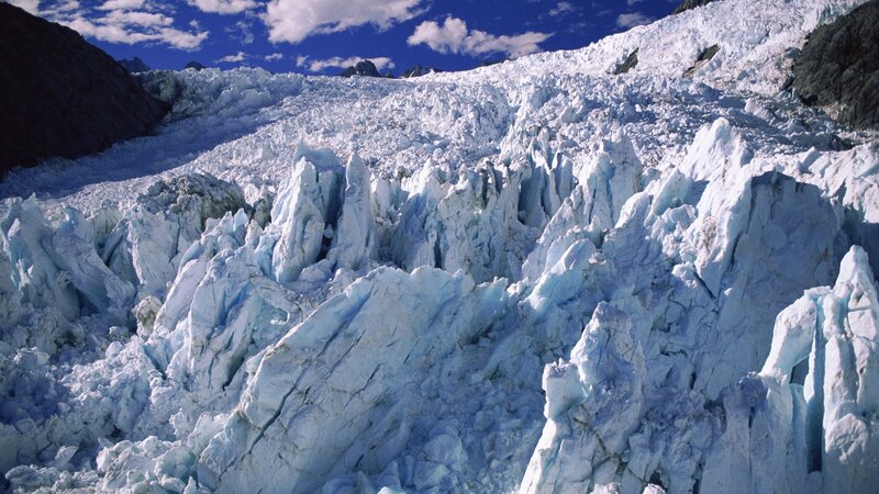 Glacier with Ice Formations
