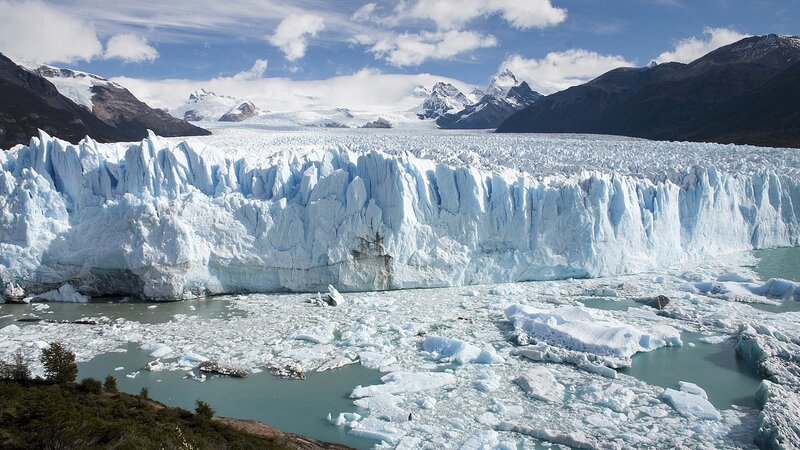 Glacier with icebergs in Patagonia