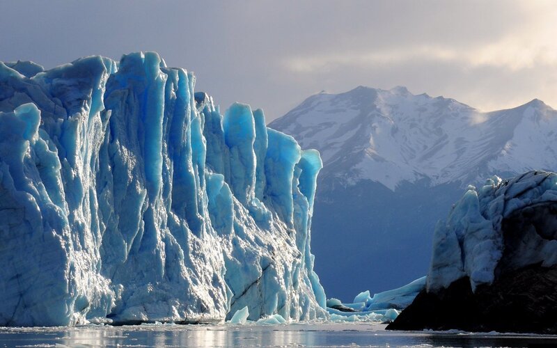 Glacier with Mountains