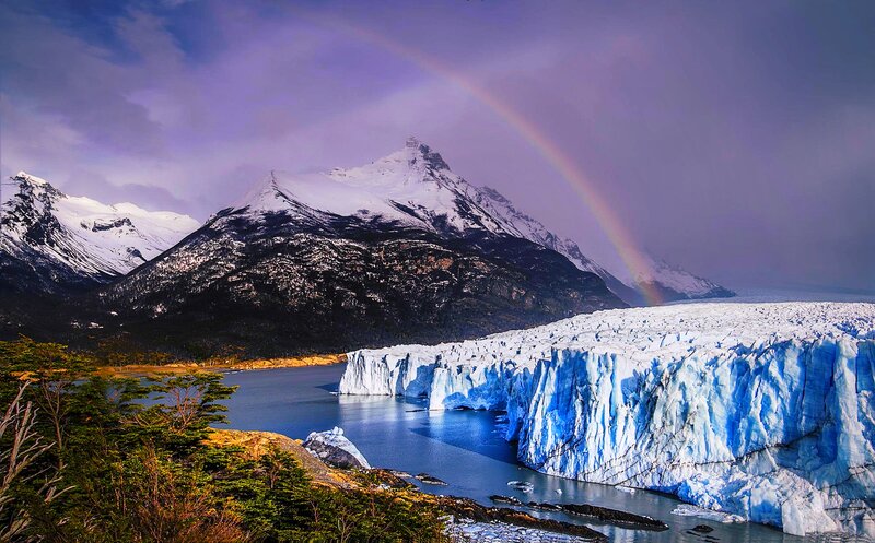 Glacier with Rainbow — Blue
