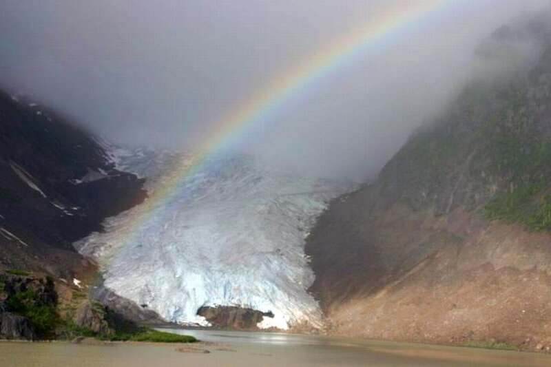Glacier with Rainbow