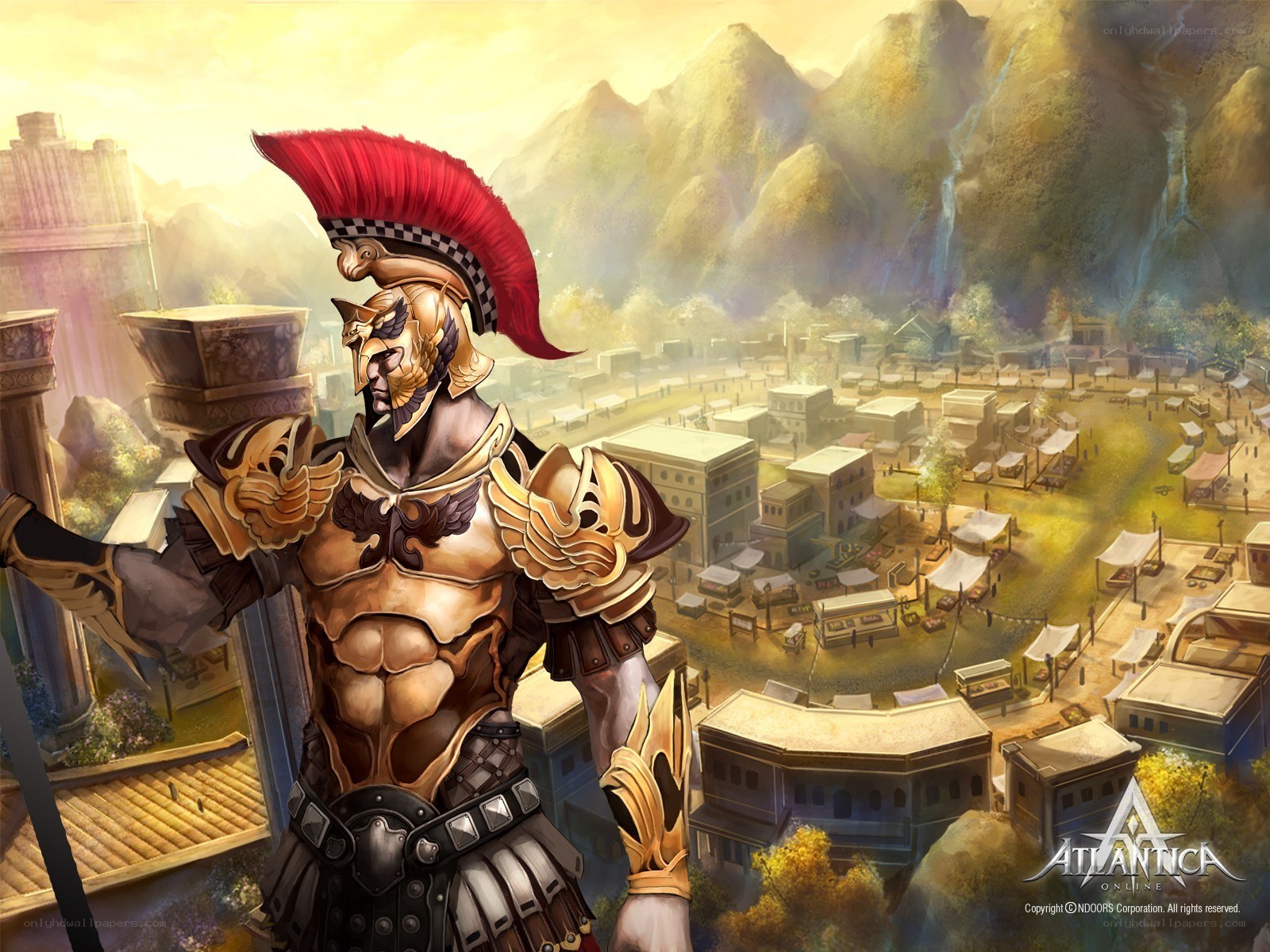Gladiator overlooking ancient city