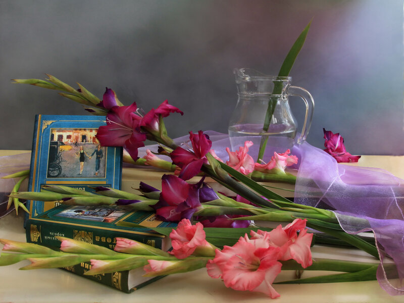Gladiolus Flowers and Books