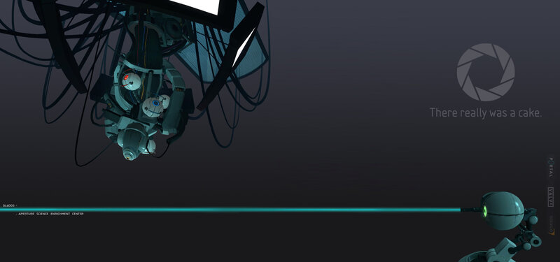 GLaDOS and Wheatley in Aperture