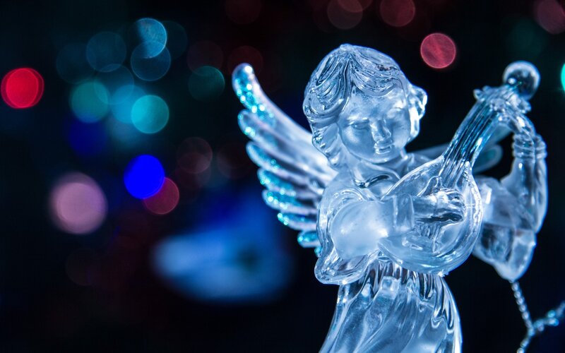 Glass Angel Figurine — Blue