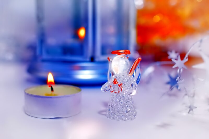 Glass Angel Figurine — White, Serene