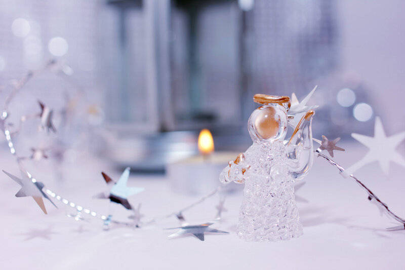 Glass Angel Figurine — White