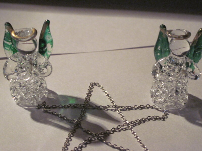 Glass Angel Figurines — White
