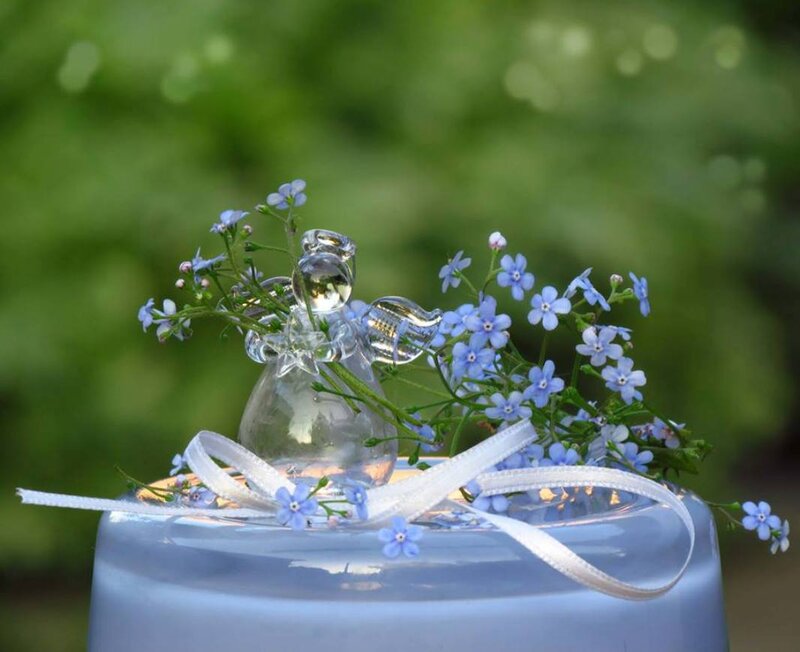 Glass Angel with Flowers