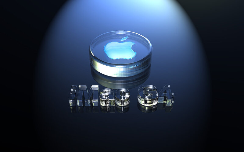 Glass Apple Logo — Blue