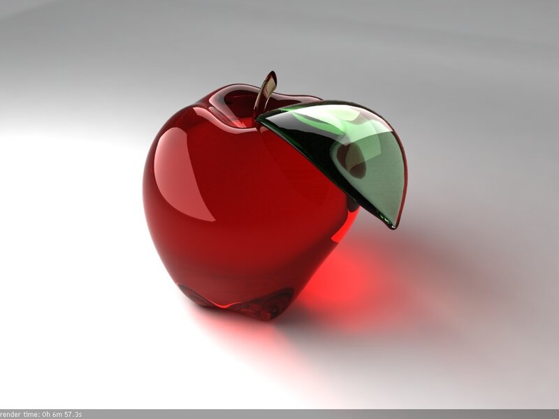 glass apple sculpture
