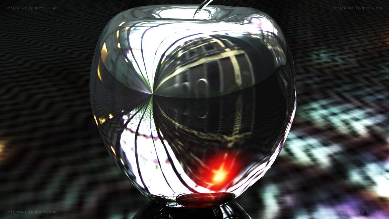 glass apple sculpture