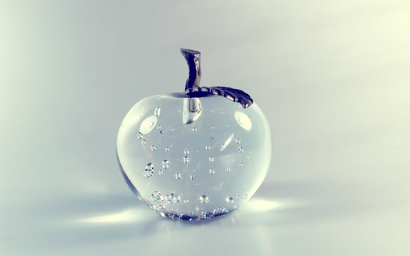 glass apple with bubbles