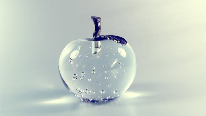 glass apple with bubbles