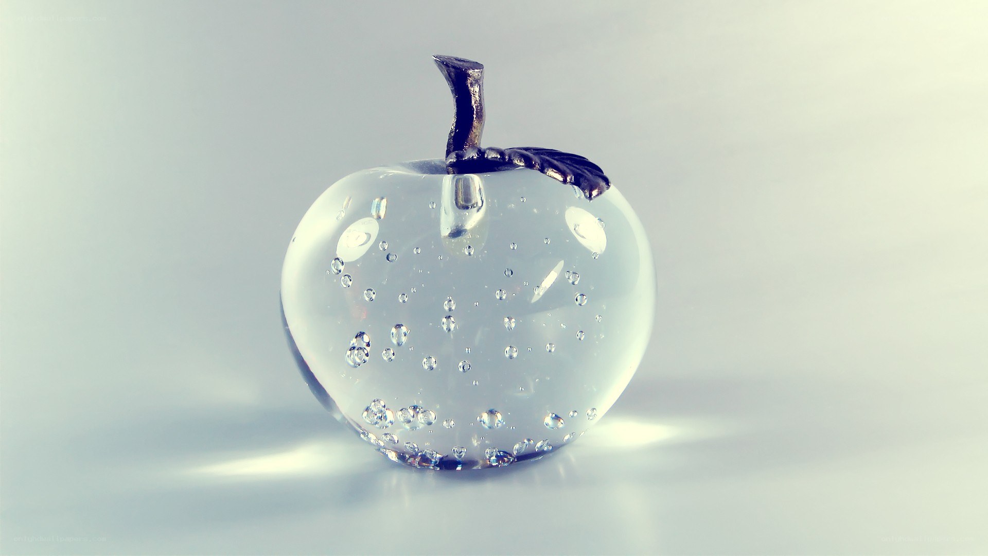 glass apple with bubbles