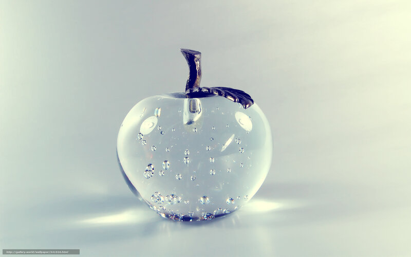glass apple with bubbles