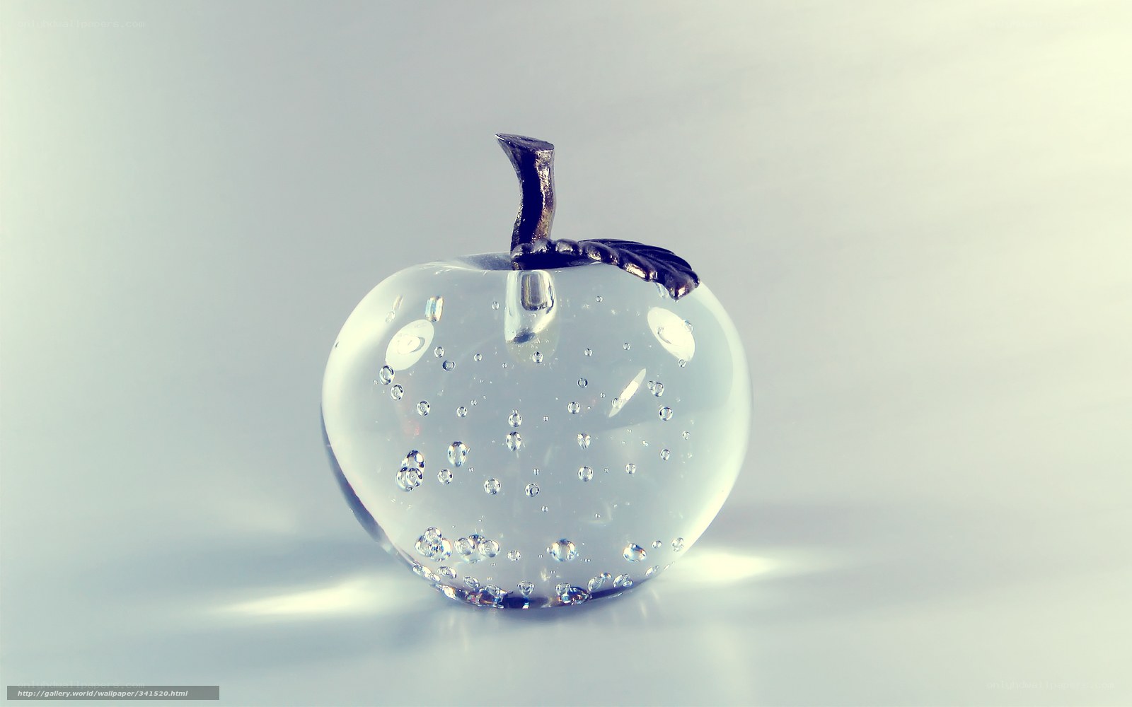 glass apple with bubbles