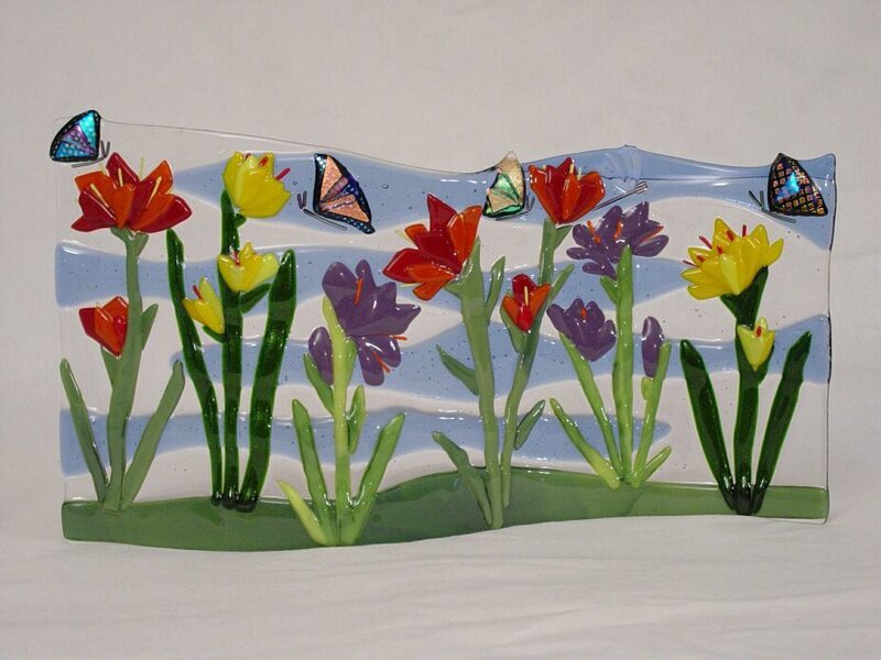 Glass Art Flower Garden
