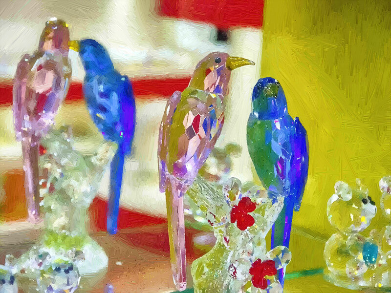 Glass Bird Figurines