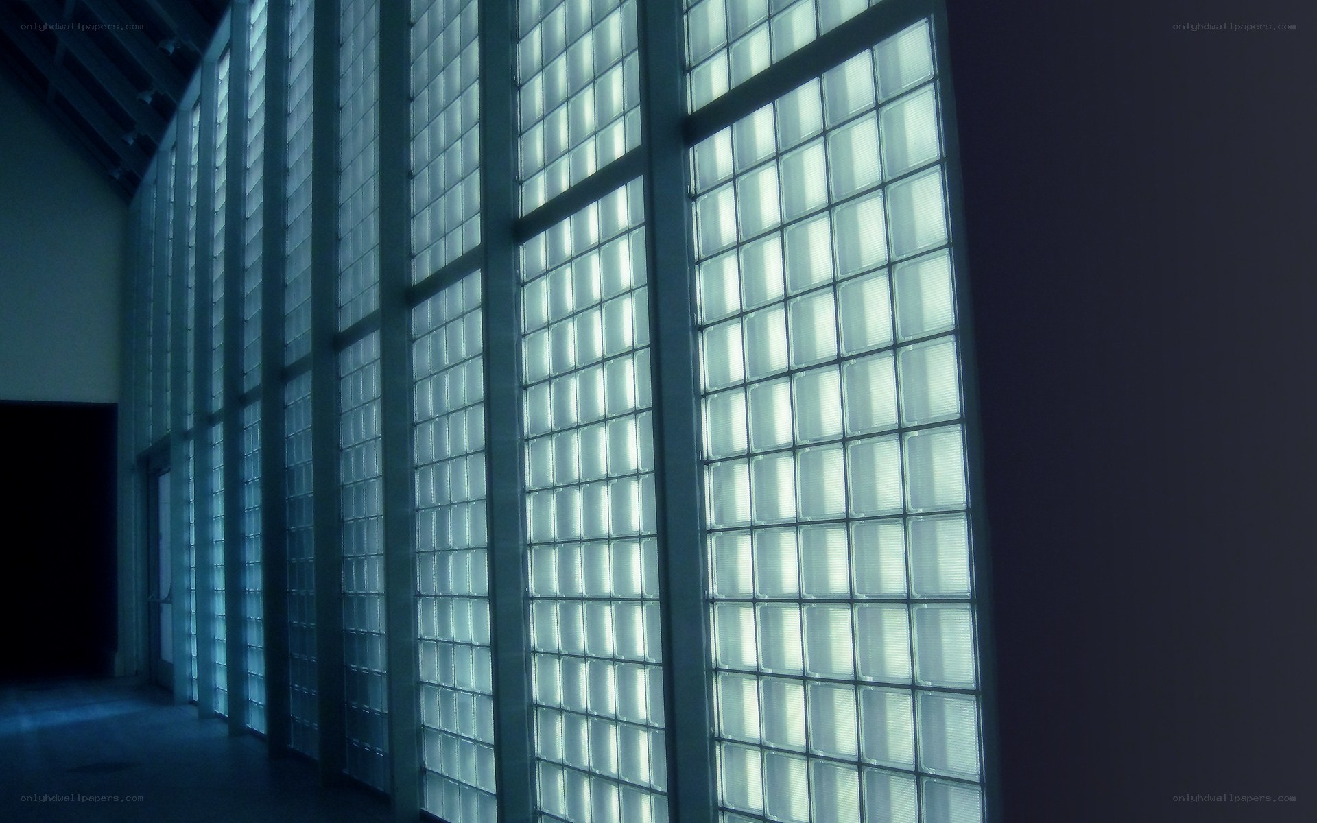 Glass block wall interior