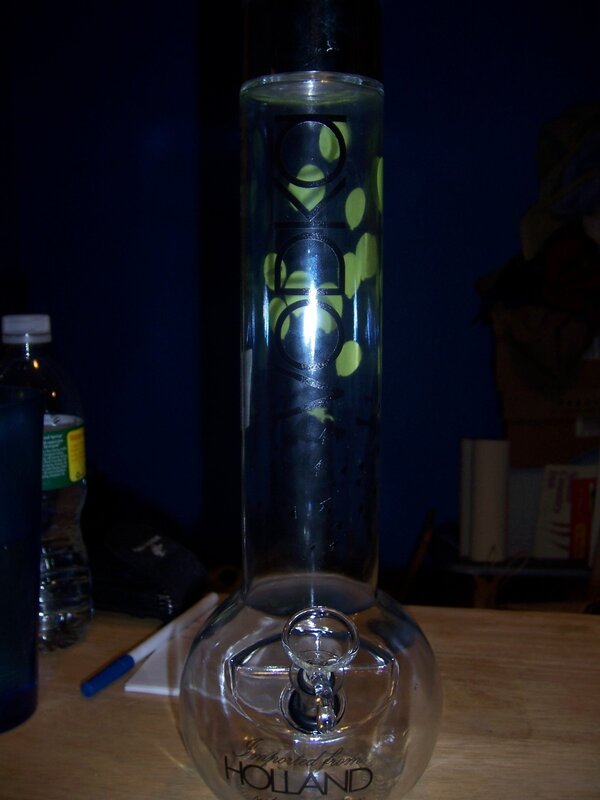 glass bong on a table