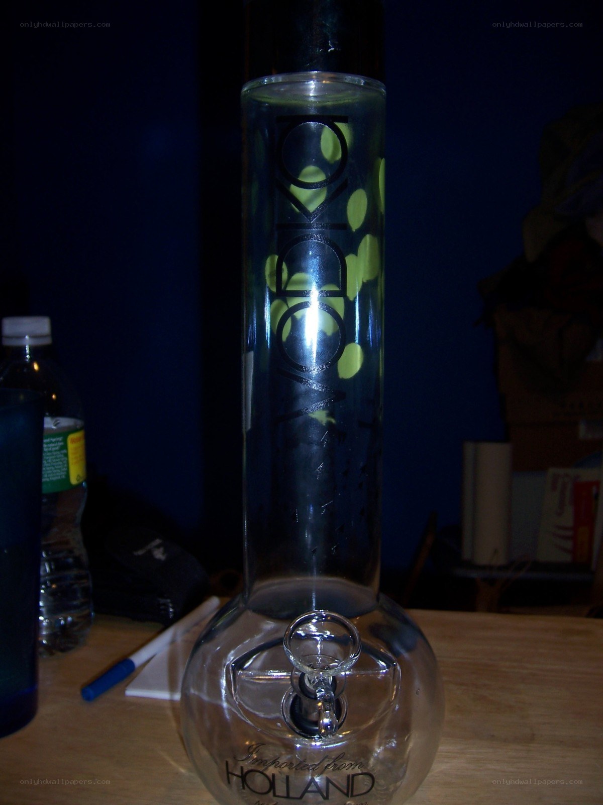 glass bong on a table