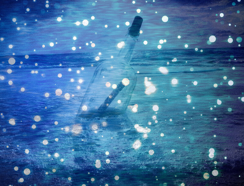 Glass Bottle in Water