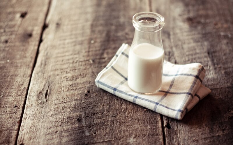 Glass Bottle of Milk — Brown