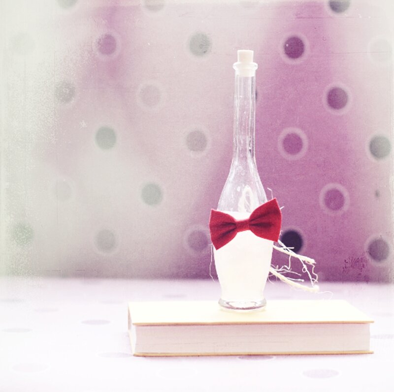 Glass Bottle with Bow Tie