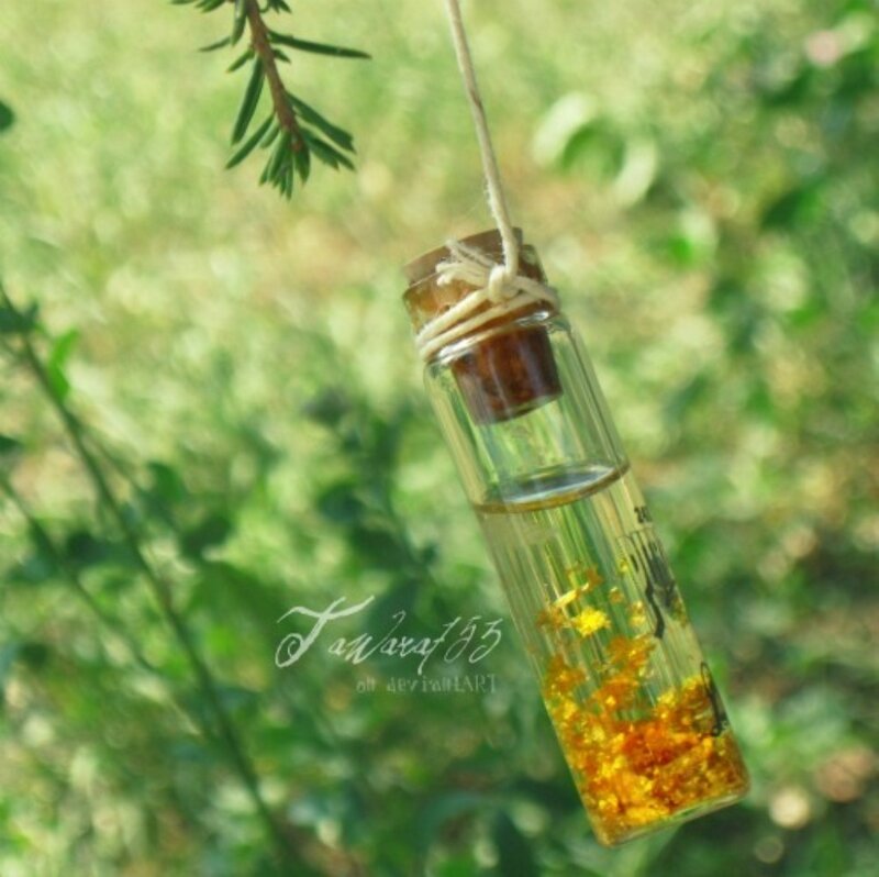 Glass Bottle with Flowers