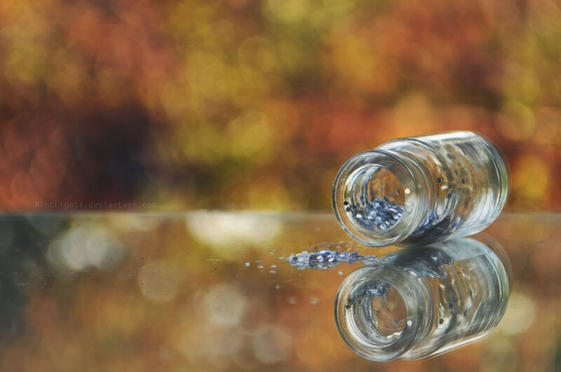 Glass Bottle with Glitter — Gold