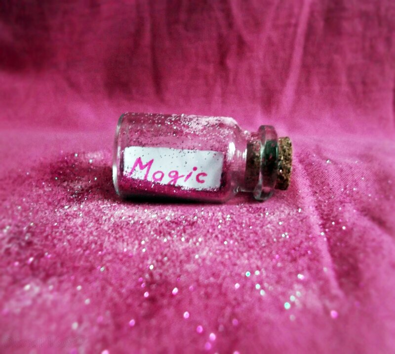 Glass Bottle with Glitter