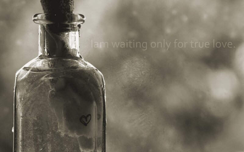 Glass Bottle with Heart — Gray