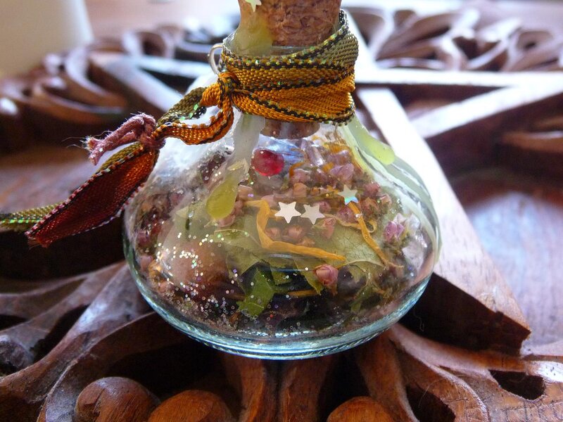 Glass Bottle with Herbs
