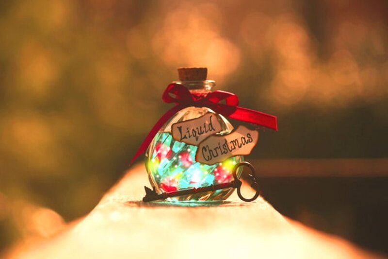 Glass Bottle with Lights