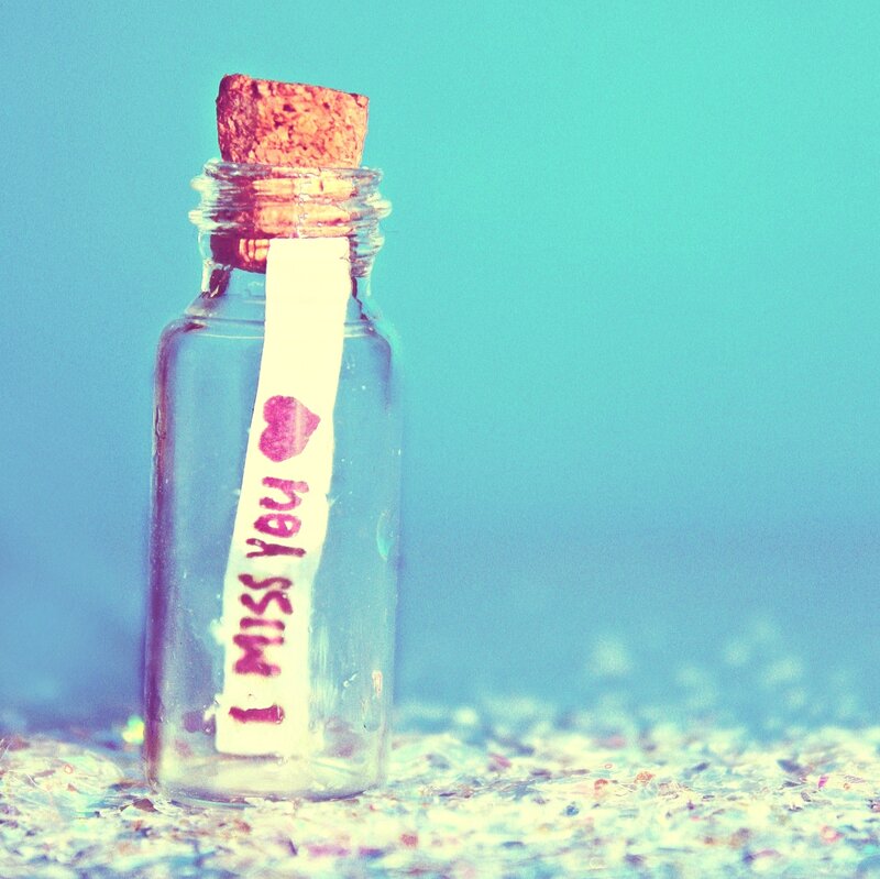 Glass Bottle with Note
